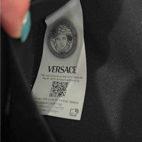 Versace La Medusa Calf Skin Green Pebbled Leather Shoulder Small Bag New NWT - Picture 12 of 15